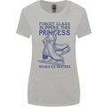 This Princess Wears Ice Skates Skater Womens Wider Cut T-Shirt Sports Grey