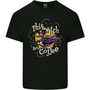 This Witch Needs Coffee Funny Halloween Kids T-Shirt Childrens Black