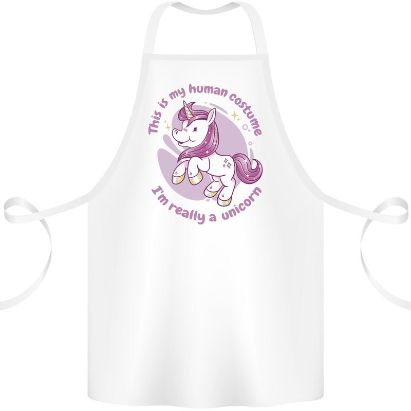 This is My Unicorn Costume Fancy Dress Outfit Cotton Apron 100% Organic White
