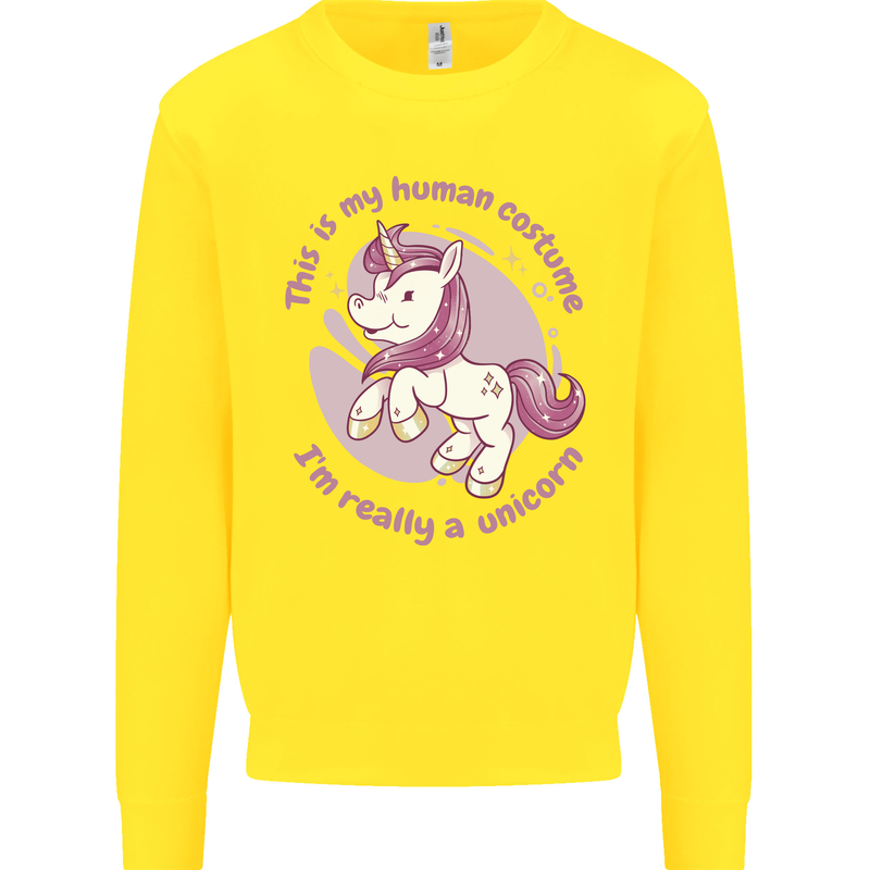 This is My Unicorn Costume Fancy Dress Outfit Kids Sweatshirt Jumper Yellow