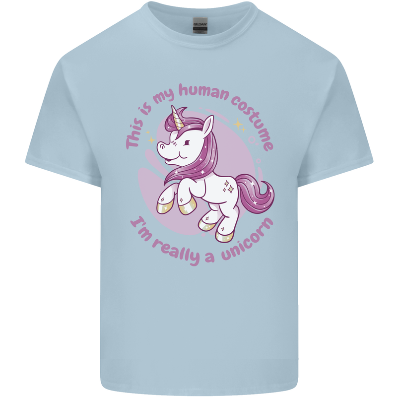 This is My Unicorn Costume Fancy Dress Outfit Mens Cotton T-Shirt Tee Top Light Blue