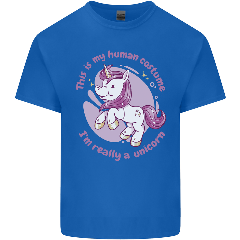 This is My Unicorn Costume Fancy Dress Outfit Mens Cotton T-Shirt Tee Top Royal Blue