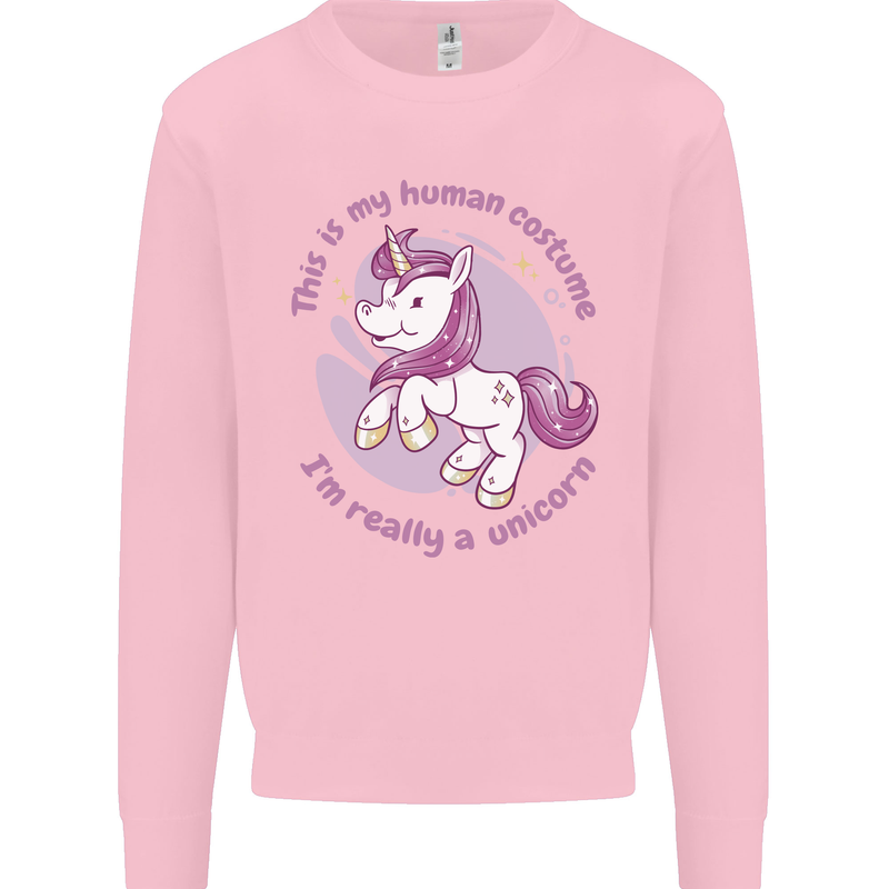 This is My Unicorn Costume Fancy Dress Outfit Mens Sweatshirt Jumper Light Pink