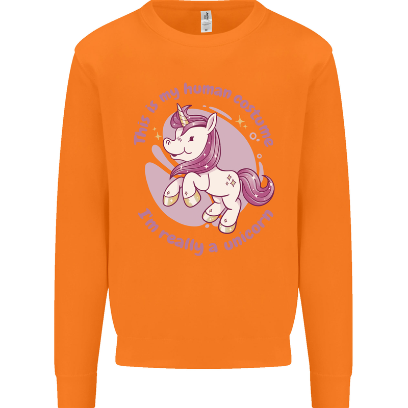 This is My Unicorn Costume Fancy Dress Outfit Mens Sweatshirt Jumper Orange