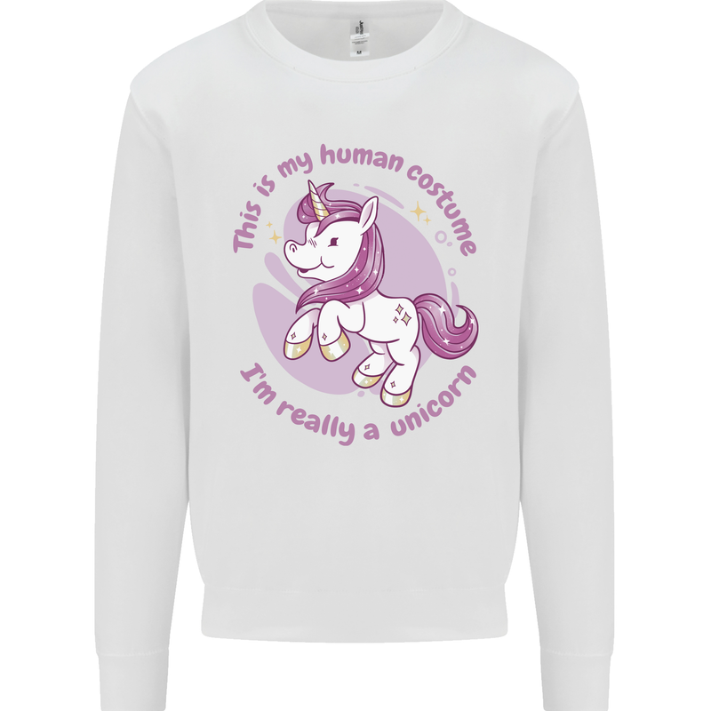 This is My Unicorn Costume Fancy Dress Outfit Mens Sweatshirt Jumper White