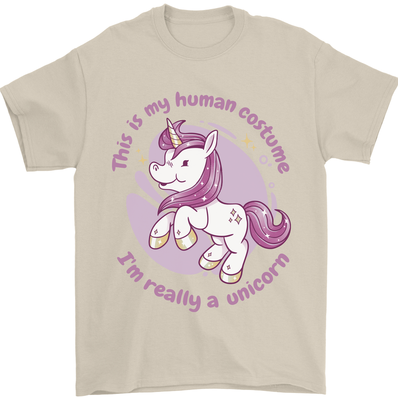This is My Unicorn Costume Fancy Dress Outfit Mens T-Shirt 100% Cotton Sand