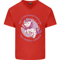 This is My Unicorn Costume Fancy Dress Outfit Mens V-Neck Cotton T-Shirt Red