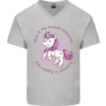 This is My Unicorn Costume Fancy Dress Outfit Mens V-Neck Cotton T-Shirt Sports Grey