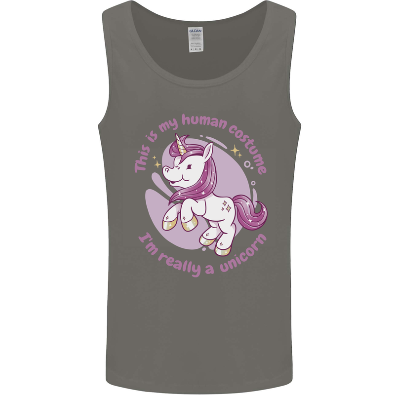 This is My Unicorn Costume Fancy Dress Outfit Mens Vest Tank Top Charcoal
