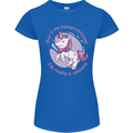 This is My Unicorn Costume Fancy Dress Outfit Womens Petite Cut T-Shirt Royal Blue