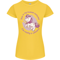 This is My Unicorn Costume Fancy Dress Outfit Womens Petite Cut T-Shirt Yellow