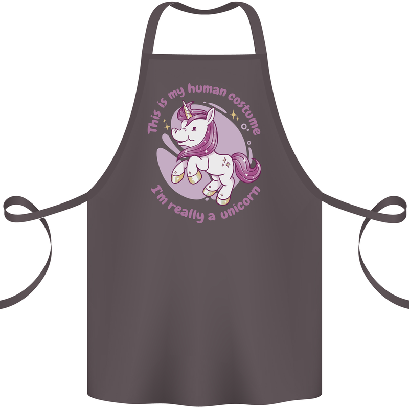 This is My Unicorn Outfit Fancy Dress Costume Cotton Apron 100% Organic Dark Grey