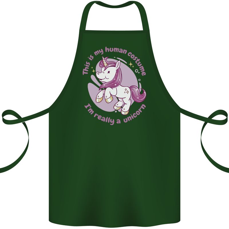 This is My Unicorn Outfit Fancy Dress Costume Cotton Apron 100% Organic Forest Green