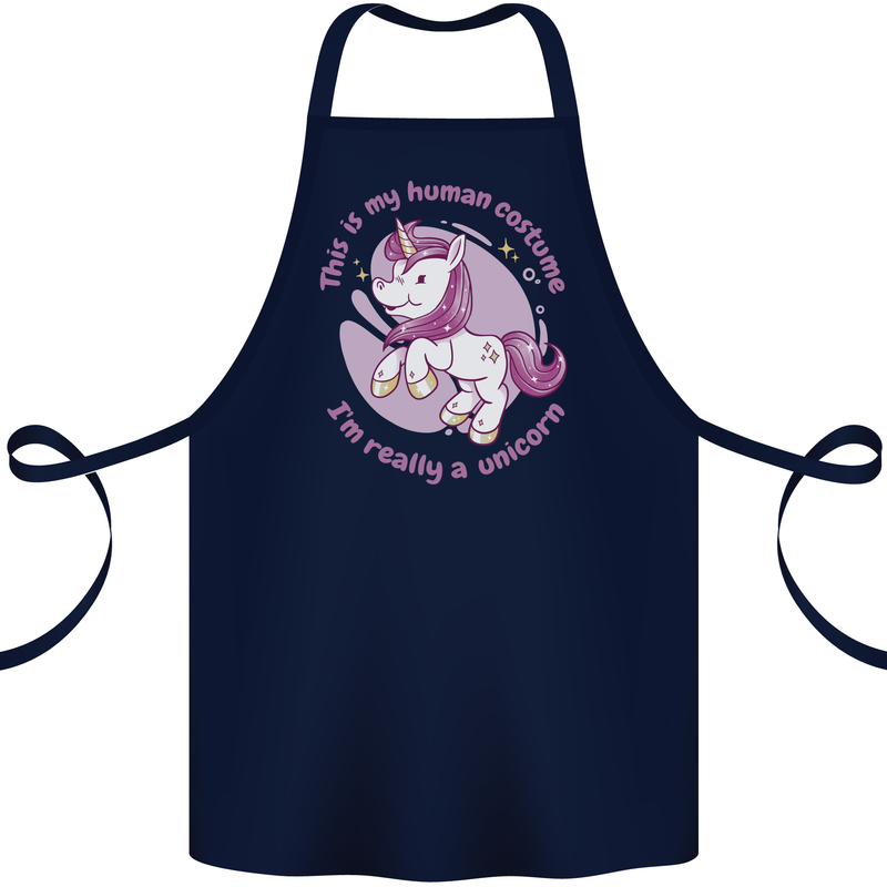 This is My Unicorn Outfit Fancy Dress Costume Cotton Apron 100% Organic Navy Blue