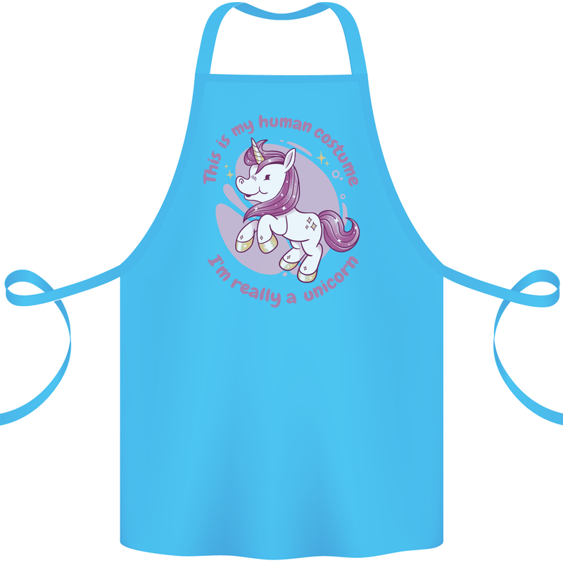 This is My Unicorn Outfit Fancy Dress Costume Cotton Apron 100% Organic Turquoise