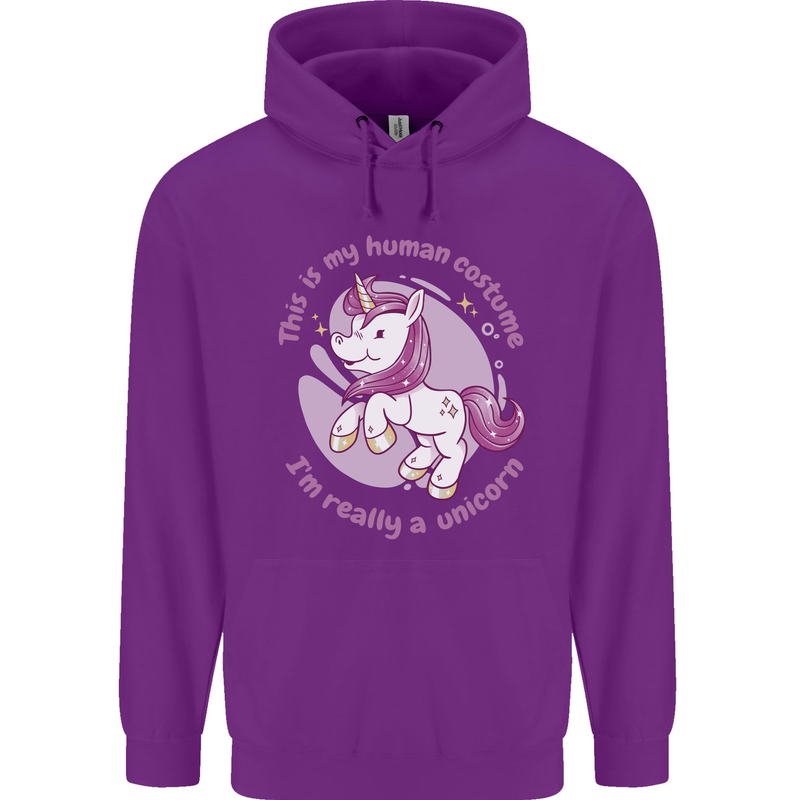 This is My Unicorn Outfit Fancy Dress Costume Mens 80% Cotton Hoodie Purple