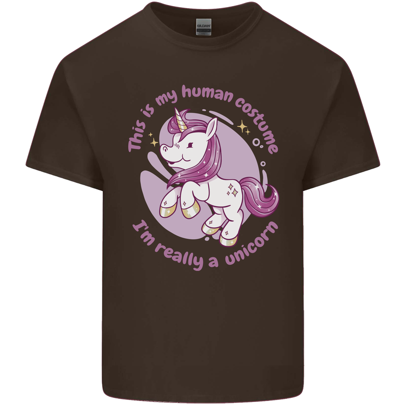 This is My Unicorn Outfit Fancy Dress Costume Mens Cotton T-Shirt Tee Top Dark Chocolate