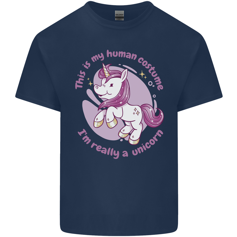 This is My Unicorn Outfit Fancy Dress Costume Mens Cotton T-Shirt Tee Top Navy Blue