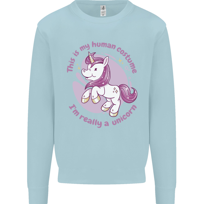This is My Unicorn Outfit Fancy Dress Costume Mens Sweatshirt Jumper Light Blue