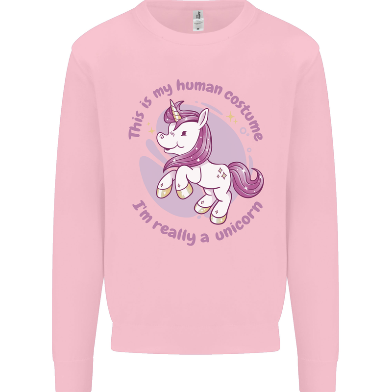 This is My Unicorn Outfit Fancy Dress Costume Mens Sweatshirt Jumper Light Pink
