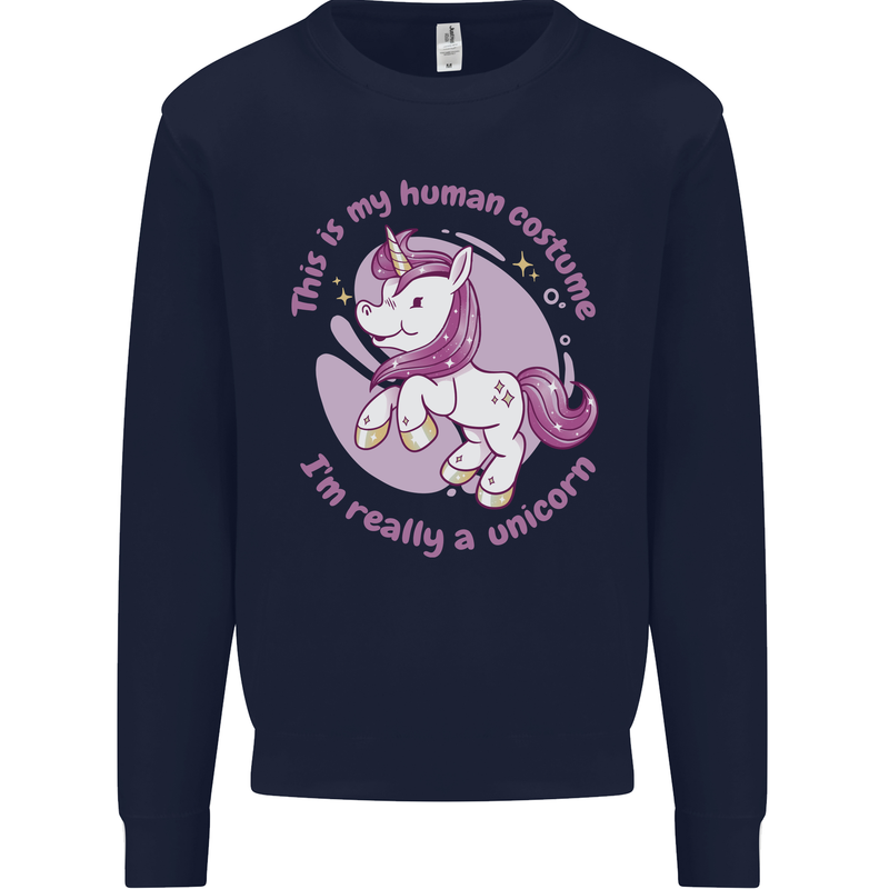 This is My Unicorn Outfit Fancy Dress Costume Mens Sweatshirt Jumper Navy Blue