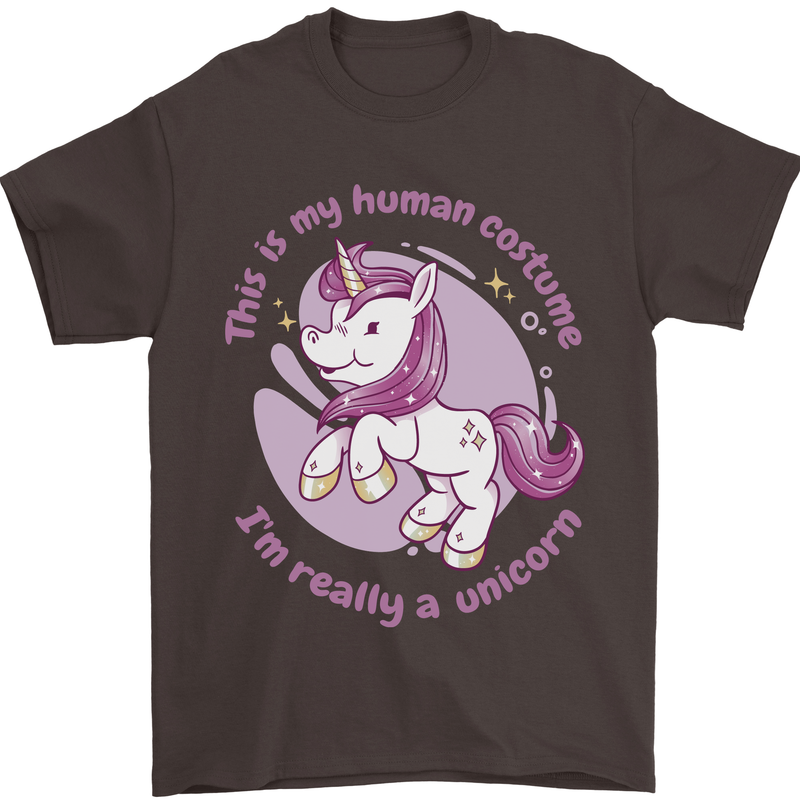 This is My Unicorn Outfit Fancy Dress Costume Mens T-Shirt 100% Cotton Dark Chocolate