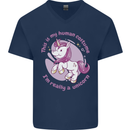This is My Unicorn Outfit Fancy Dress Costume Mens V-Neck Cotton T-Shirt Navy Blue