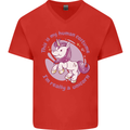 This is My Unicorn Outfit Fancy Dress Costume Mens V-Neck Cotton T-Shirt Red