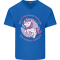 This is My Unicorn Outfit Fancy Dress Costume Mens V-Neck Cotton T-Shirt Royal Blue
