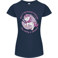 This is My Unicorn Outfit Fancy Dress Costume Womens Petite Cut T-Shirt Navy Blue