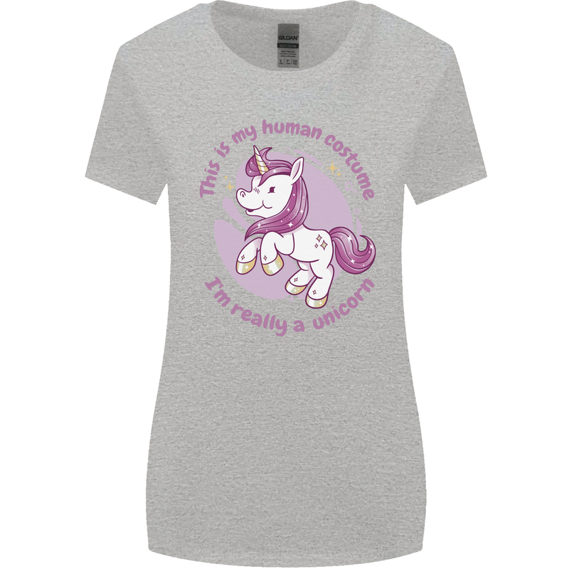 This is My Unicorn Outfit Fancy Dress Costume Womens Wider Cut T-Shirt Sports Grey