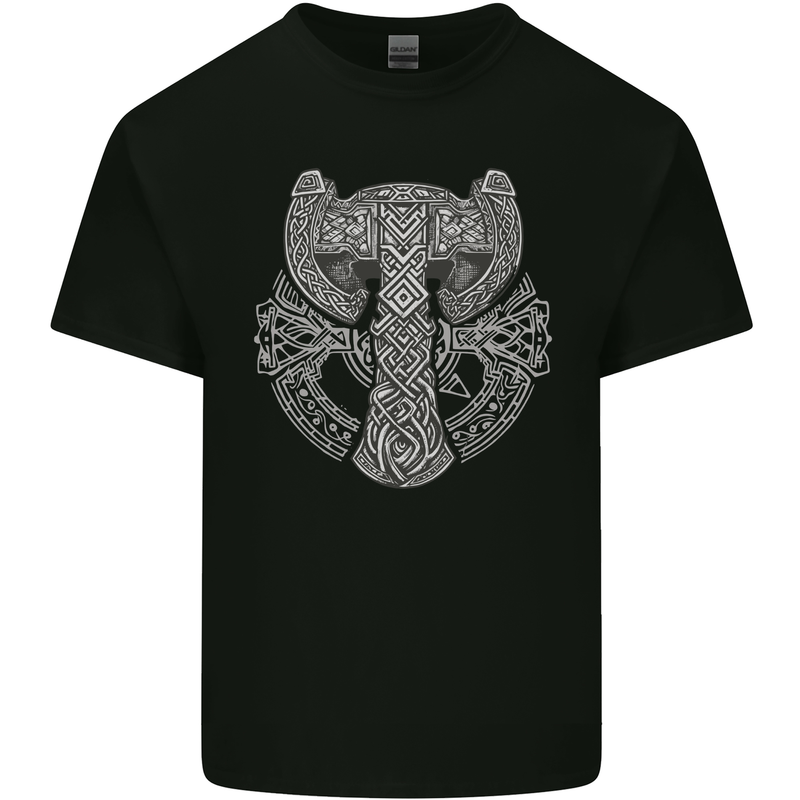 Thor Hammer Viking Symbols Odin Valhalla Mens Cotton T-Shirt Tee Top Black