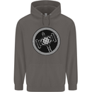 Thor Hammer in a Viking Circle Black Print Mens 80% Cotton Hoodie Charcoal