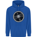 Thor Hammer in a Viking Circle Black Print Mens 80% Cotton Hoodie Royal Blue