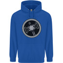 Thor Hammer in a Viking Circle Black Print Mens 80% Cotton Hoodie Royal Blue