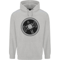Thor Hammer in a Viking Circle Black Print Mens 80% Cotton Hoodie Sports Grey
