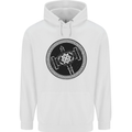 Thor Hammer in a Viking Circle Black Print Mens 80% Cotton Hoodie White