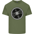 Thor Hammer in a Viking Circle Black Print Mens Cotton T-Shirt Tee Top Military Green