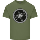 Thor Hammer in a Viking Circle Black Print Mens Cotton T-Shirt Tee Top Military Green