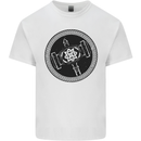 Thor Hammer in a Viking Circle Black Print Mens Cotton T-Shirt Tee Top White