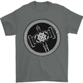 Thor Hammer in a Viking Circle Black Print Mens T-Shirt 100% Cotton Charcoal