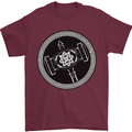 Thor Hammer in a Viking Circle Black Print Mens T-Shirt 100% Cotton Maroon