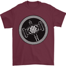 Thor Hammer in a Viking Circle Black Print Mens T-Shirt 100% Cotton Maroon