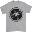 Thor Hammer in a Viking Circle Black Print Mens T-Shirt 100% Cotton Sports Grey