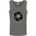 Thor Hammer in a Viking Circle Black Print Mens Vest Tank Top Charcoal