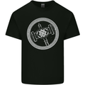 Thor Hammer in a Viking Circle White Print Kids T-Shirt Childrens Black