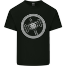 Thor Hammer in a Viking Circle White Print Mens Cotton T-Shirt Tee Top Black