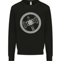 Thor Hammer in a Viking Circle White Print Mens Sweatshirt Jumper Black