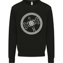Thor Hammer in a Viking Circle White Print Mens Sweatshirt Jumper Black