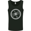 Thor Hammer in a Viking Circle White Print Mens Vest Tank Top Black